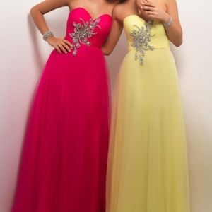 Blush Prom Yellow Tulle Dress Size 8 EUC